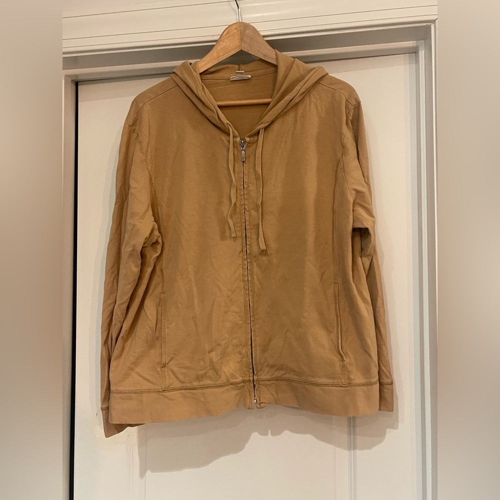 J. Jill Tan Zip-Up Hoodie